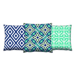 Aberto Design Juego de Cojines Multicolor de 3 Piezas 43x43 cm